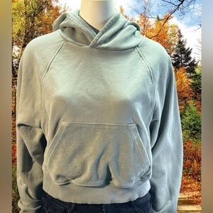 Aerie Sage Green Crop Hoodie XS